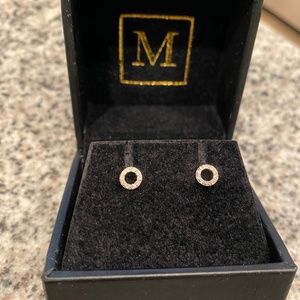 14kt Yellow Gold Mini Diamond Circle Studs